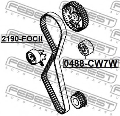 FEBEST 0488-CW7W Deflection/Guide Pulley, timing belt